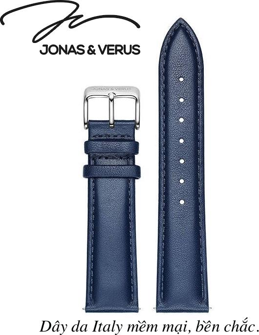 Đồng hồ đeo tay Nam hiệu JONAS & VERUS Y01545-A0.WWLLL, Máy Cơ (Automatic), Kính mo tráng sapphire hạn chế trầy xước, Dây da Italy
