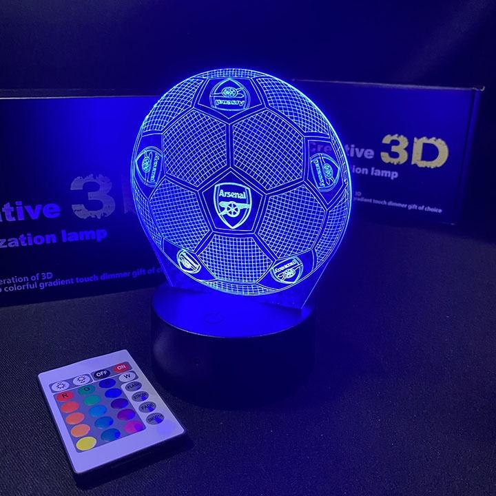 Đèn led 3D USB logo Arsenal ĐÈN NGỦ ĐÈN TRANG TRÍ 16 MÀU CÓ ĐIỂU CHUYỂN CHẾ ĐỘ MÀU