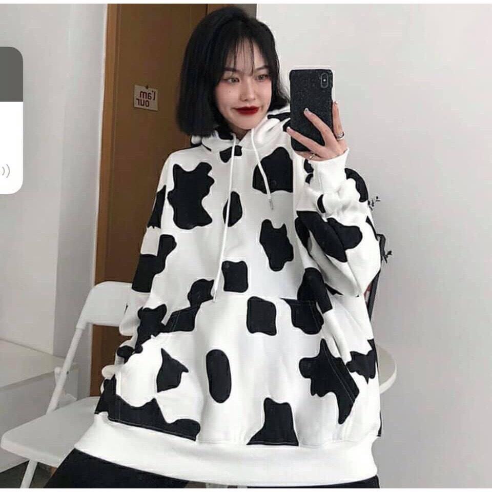 Áo Khoác Nỉ Bông In Hoodie Bò Sữa HD01 Nam Nữ Cao Cấp Form Rộng Dễ Mặc Phong Cách Hàn Quốc Dễ Phối Đồ | MAZINGSHOP