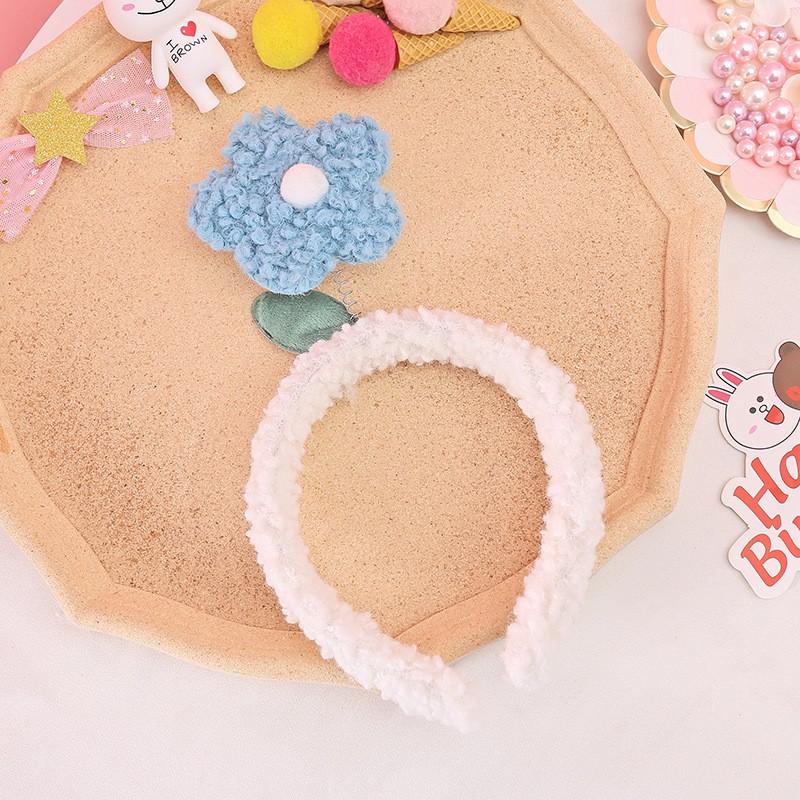 Cài tóc băng đô, Bờm tóc nữ đẹp lò xo gấm hoa Handmade dễ thương cute Nhiều màu - Mã CT006