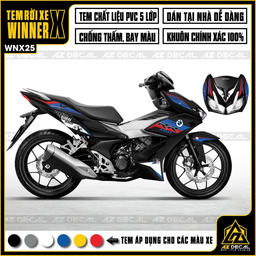 Tem Rời Xe Winner X Mẫu BMW RR | WNX25 | Decal Chế Xe Máy Chống Nước, Chống Bay Màu, Cắt CNC Khuôn Sẵn