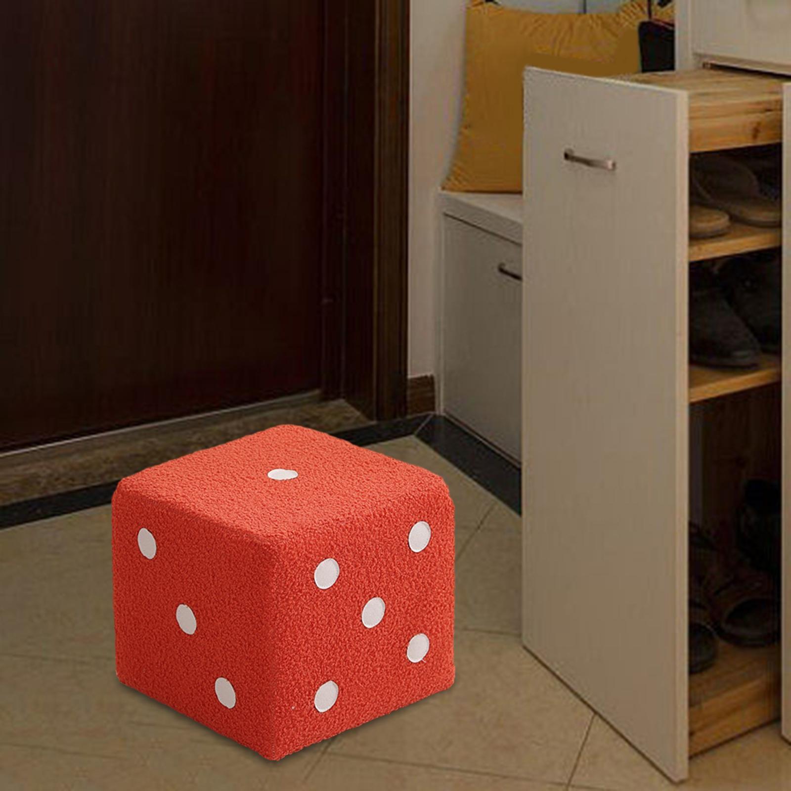 Dice Cubic Foot Stool Small Dice Cube Ottoman for Apartment Entryway Bedside