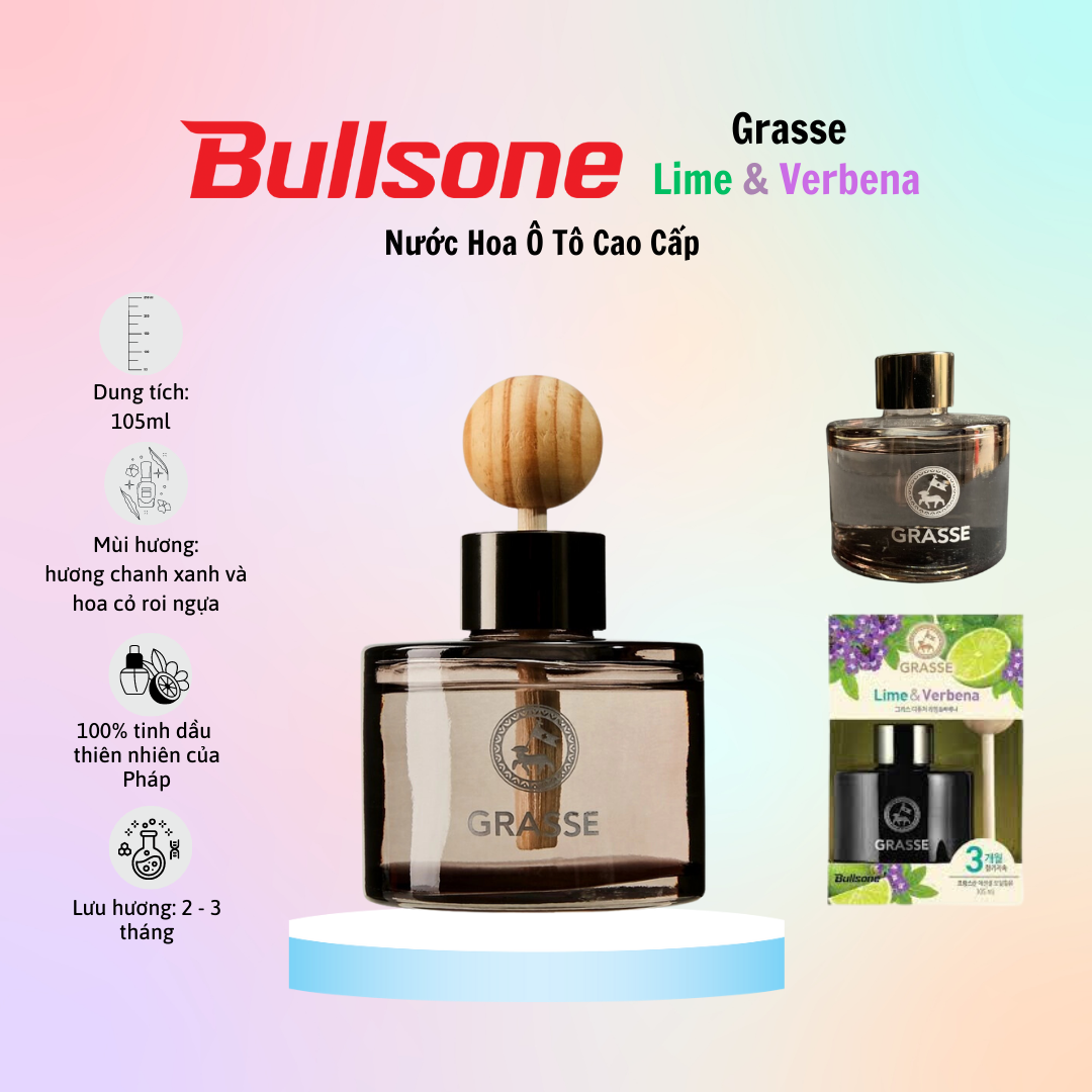 Nước Hoa Ô Tô Cao Cấp Bullsone Grasse 105ml  - Nhiều Hương Lựa Chọn - Hàng chính hãng
