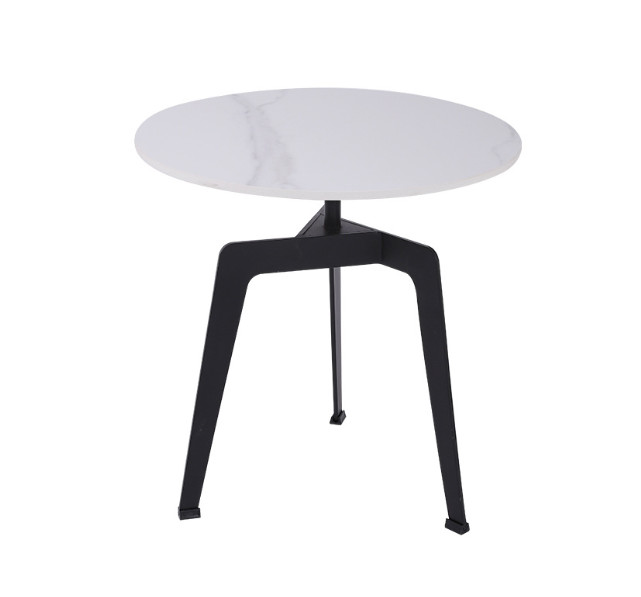 Táp Trà Mặt Đá, Bàn Trà Đá Nhỏ Mặt Đá Ceramic Khung Sắt Sơn Tĩnh Điện KT 40xH50 Phong Cách Chuẩn Bắc Âu