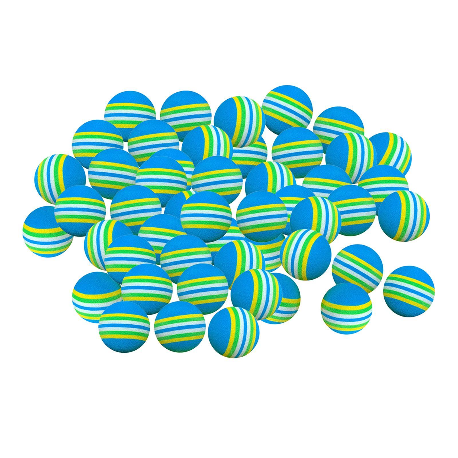 50x EVA Sponge Golf Balls Stripe Foam Practice Golf Ball 42mm