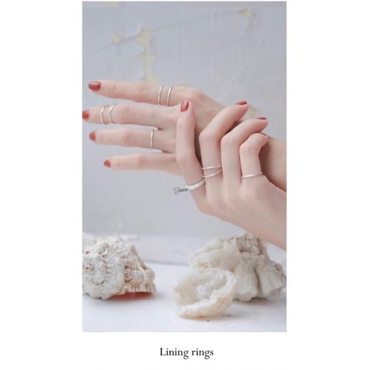 Nhẫn Bạc 925 Nữ Đơn Giản - Lining - Shimmer Silver