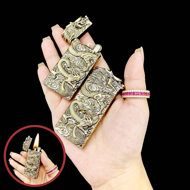 Bật Lửa Xăng Đá Hình Đầu Rồng – Xài Xăng