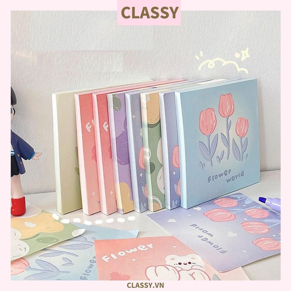 Giấy ghi chú, giấy note Classy họa tiết hoa phong cách hàn quốc PK1569