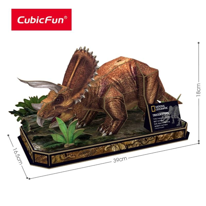 Đồ Chơi CUBIC FUN Trẻ Em Xếp Hình 3D Nat Geo: Khủng Long Triceratops DS1052H