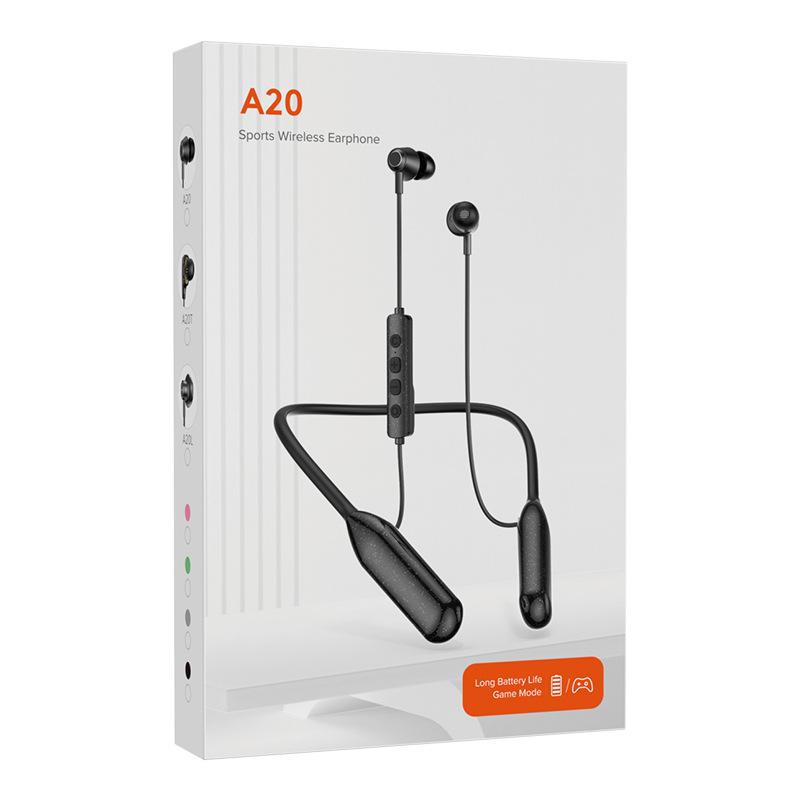 Ưu đãi nhất tai nghe bluetooth thể thao A20 treo cổ không dây đeo cổ giảm tiếng ồn nam nữ mẫu bùng nổ thương mại điện tử trong và ngoài nước