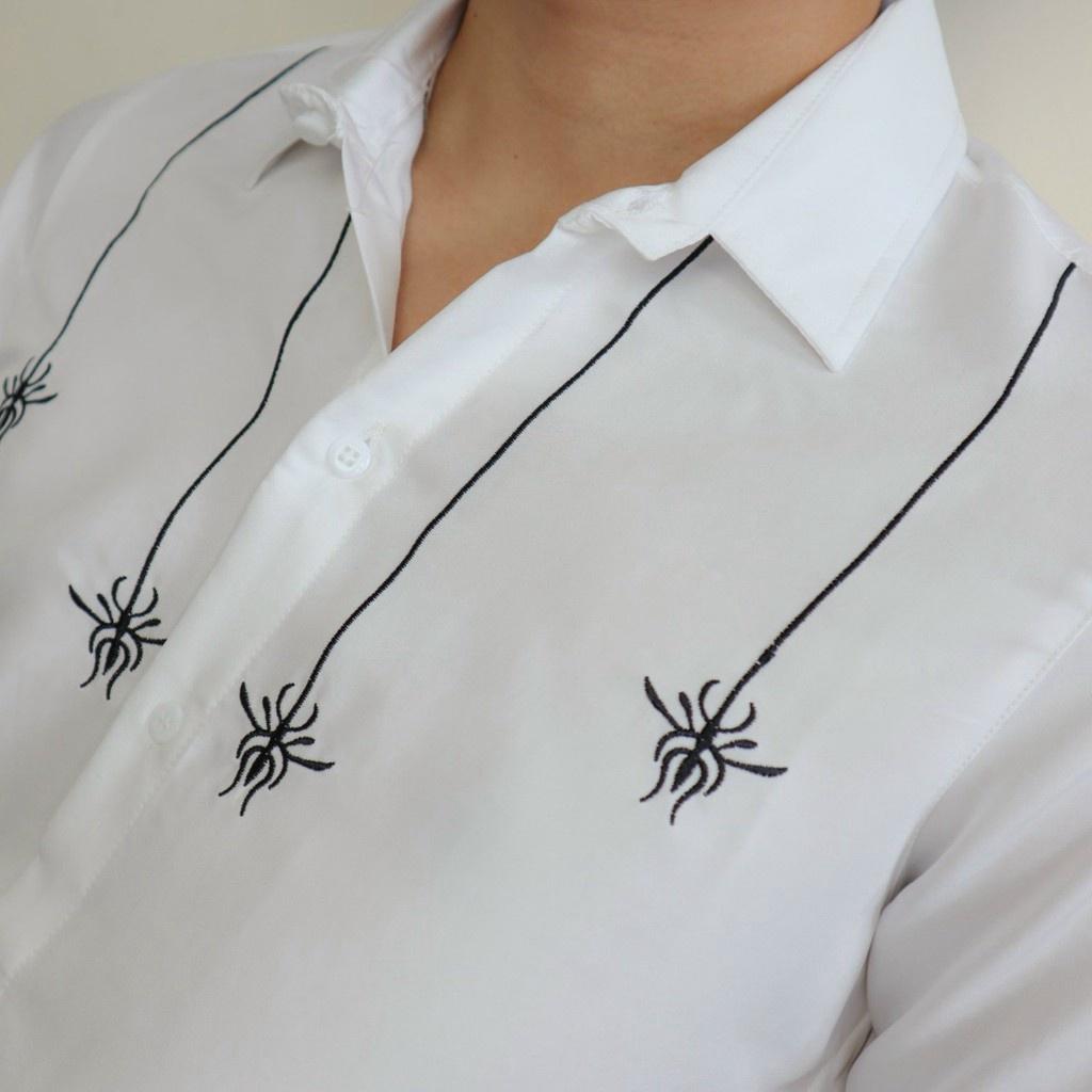 Áo sơ mi in thêu dài tay nam cực đẹp phong cách hàn quốc cho các bạn trẻ KB FASHION