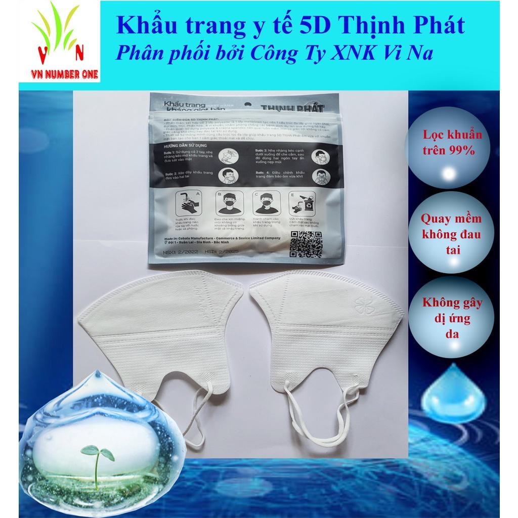 Khẩu trang 5D thịnh phát gói 10 cái màu trắng (Combo 5 gói) Cho Người Lớn