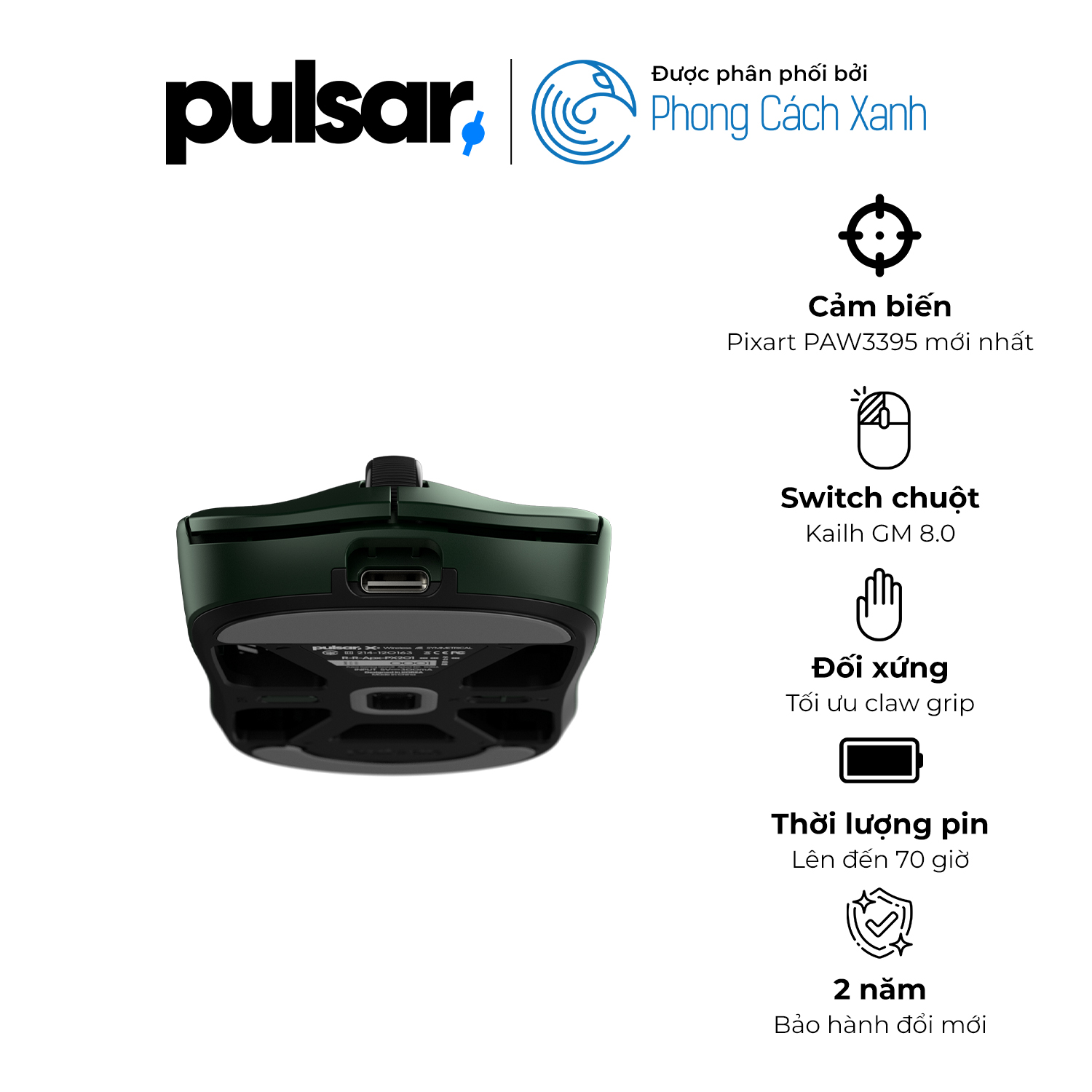 Chuột không dây siêu nhẹ Pulsar X2 Wireless Mini - Founder's Editon - Hàng Chính Hãng