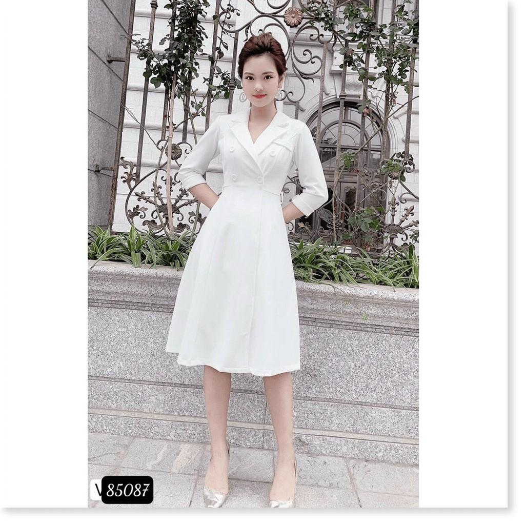 ĐẦM TRẮNG VINTAGE SANG CHẢNH,THIẾT KẾ HỌA TIẾT TRƠN NHƯNG KHÔNG KÉM PHẦN SANG TRỌNG 1HIT1 FASHION
