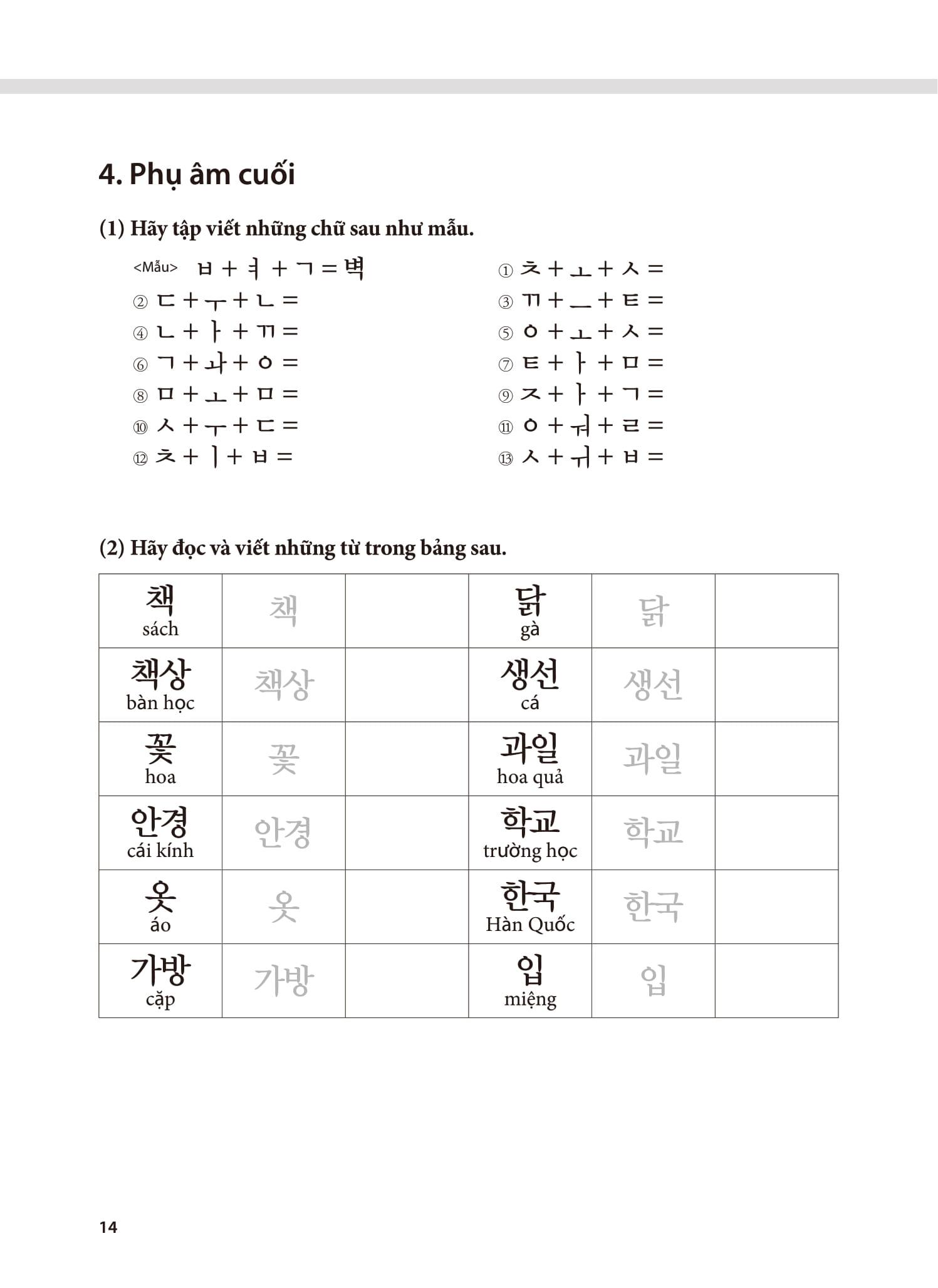 Sách - Tiếng Hàn Tổng Hợp Dành Cho Người Việt Nam - Sơ Cấp 1 - Sách Bài Tập (Tái Bản 2025)