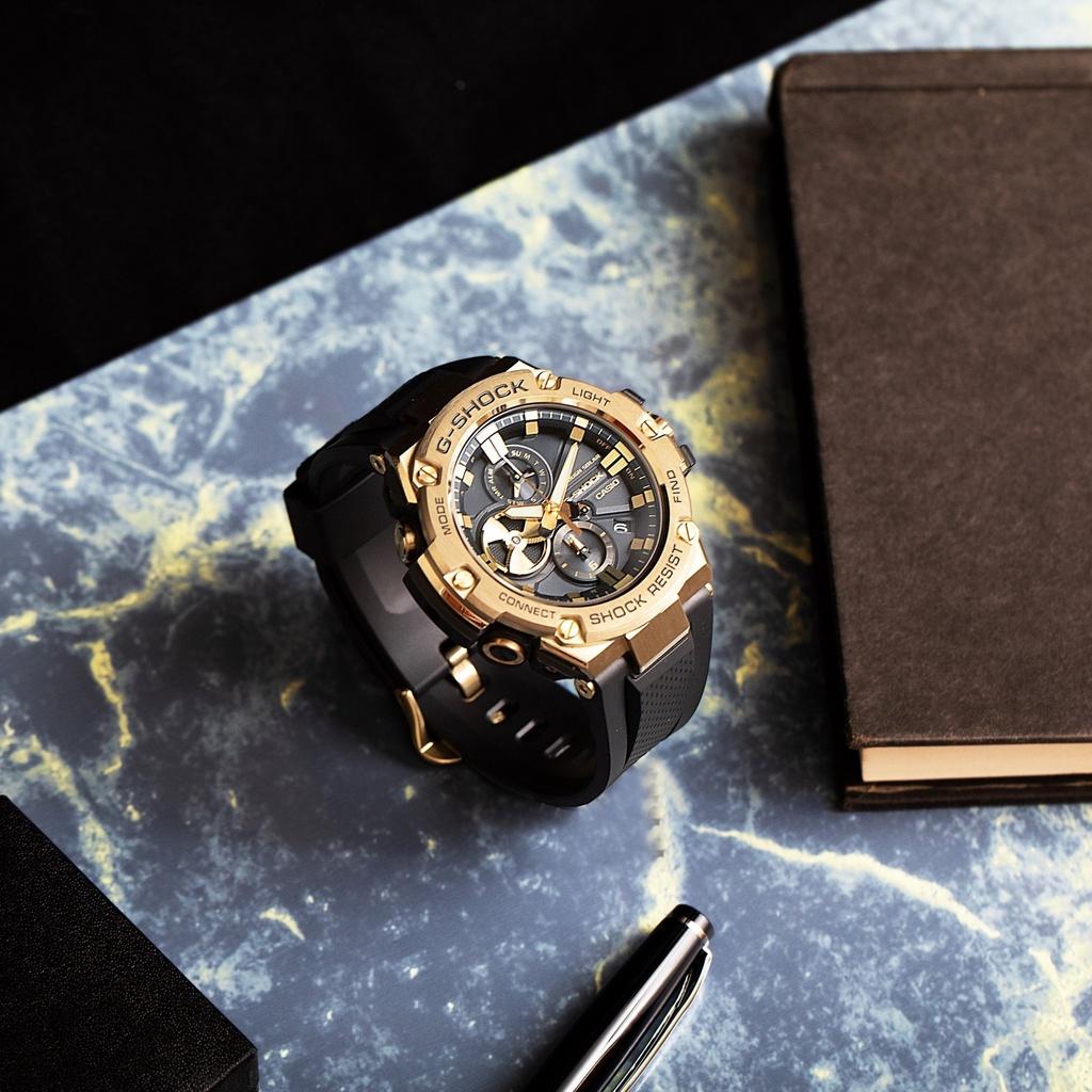 Đồng Hồ Nam Dây Nhựa Casio G-SHOCK GST-B100GB-1A9DR | Năng lượng mặt trời | Bluetooth | GST-B100GB-1A9