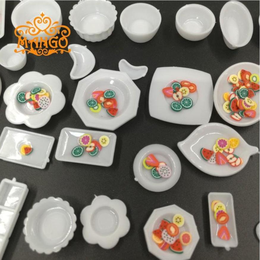 Bộ full set bát đĩa phụ kiện đồ đựng thức ăn tỉ lệ 1/12