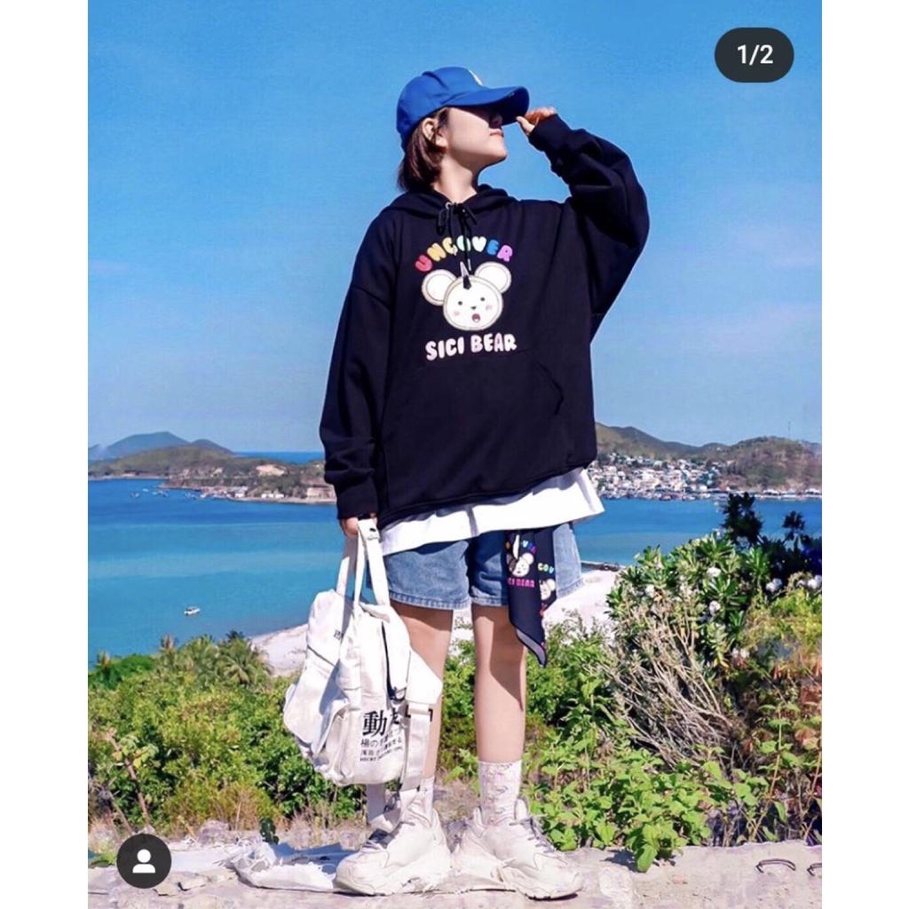 Áo hoodie nam nữ Uncover Sici Bear Unisex Form Rộng Ulzzang