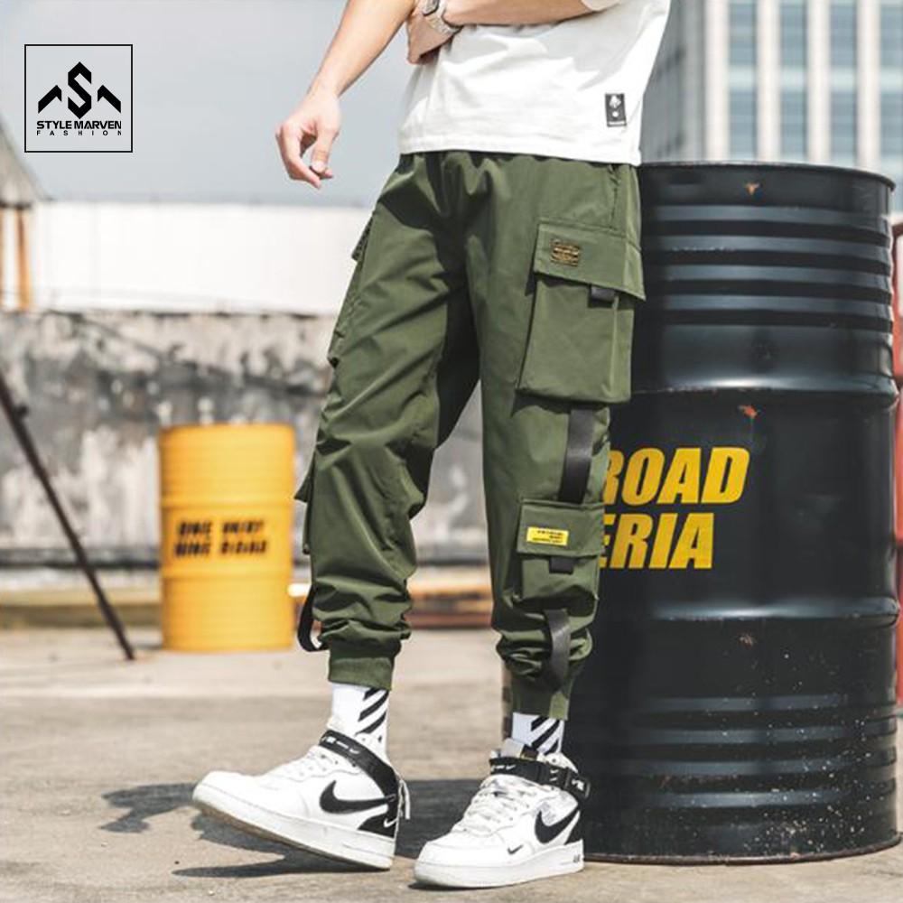 Quần jogger nam kaki túi hộp STYLE MARVEN nối dây thể thao cá tính - QUAN SM055