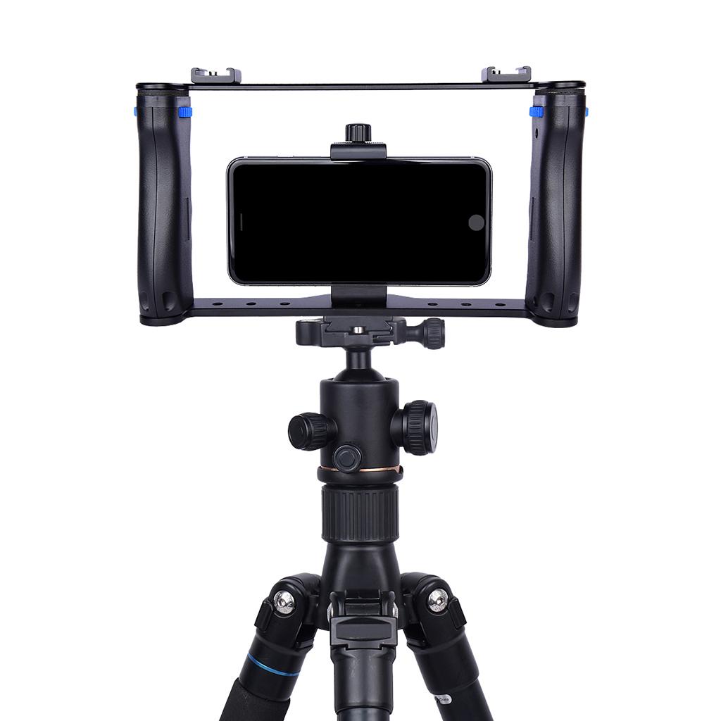Smartphone Video Rig, Mobile Phone Movies Mount Handle Grip Stabilizer, Filmmaking Recording Rig Case for Filmmaker Videographer
