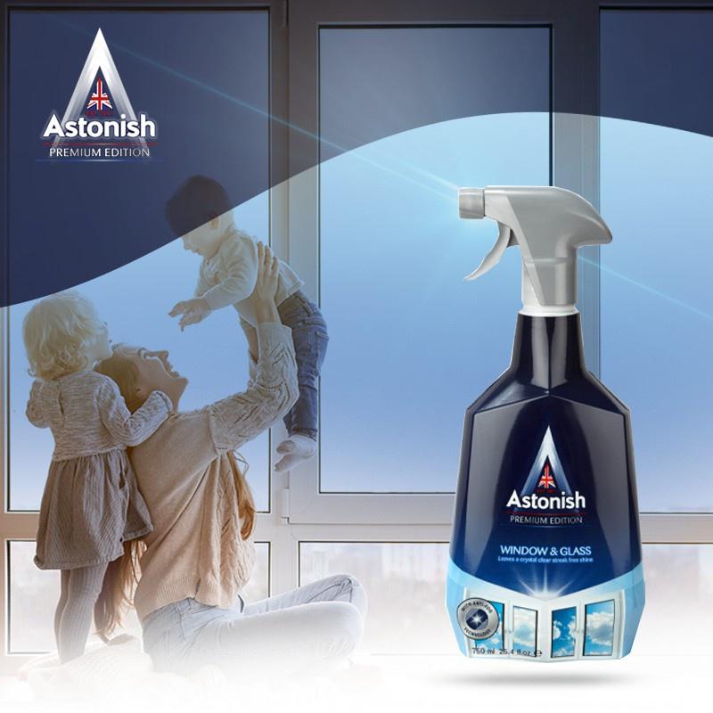 Nước lau kính Astonish C6950 loại bỏ nhanh chóng các vết bẩn kể cả băng keo, công nghệ bay hơi nhanh không loang sương