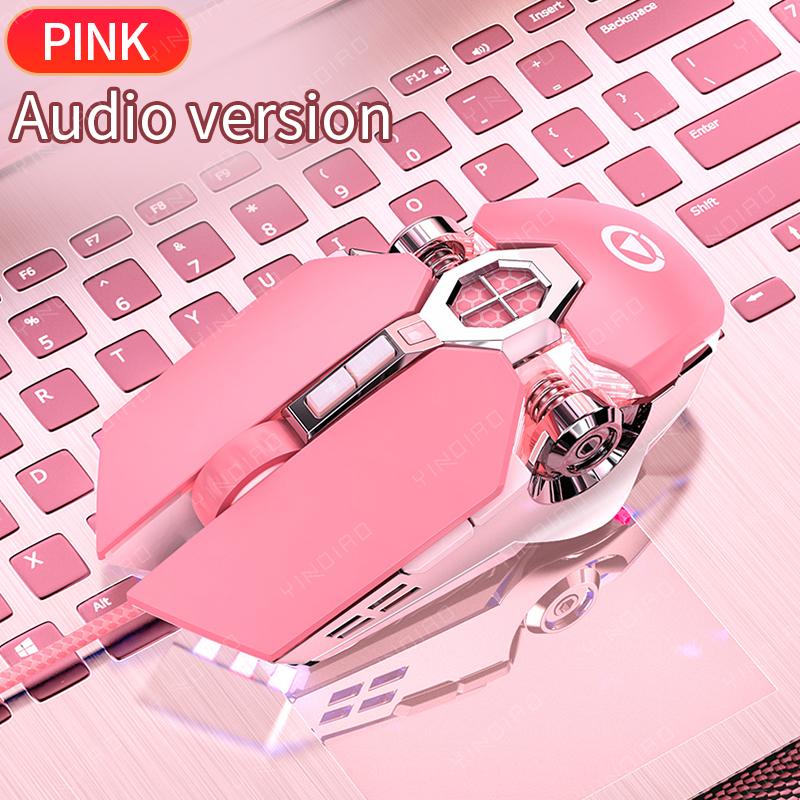Silent Chuột, Hồng Dạ Quang Chuột Dễ Thương Dành Cho Bé Gái, Có Thể Điều Chỉnh DPI Cơ Chơi Game