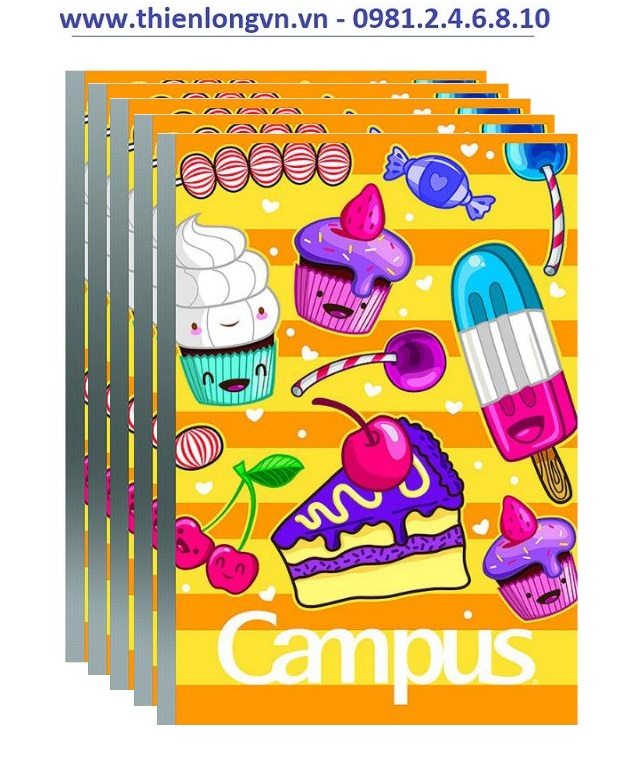 Lốc 5 quyển vở kẻ ngang 120 trang B5 Gift Campus NB-BFOD120 màu vàng