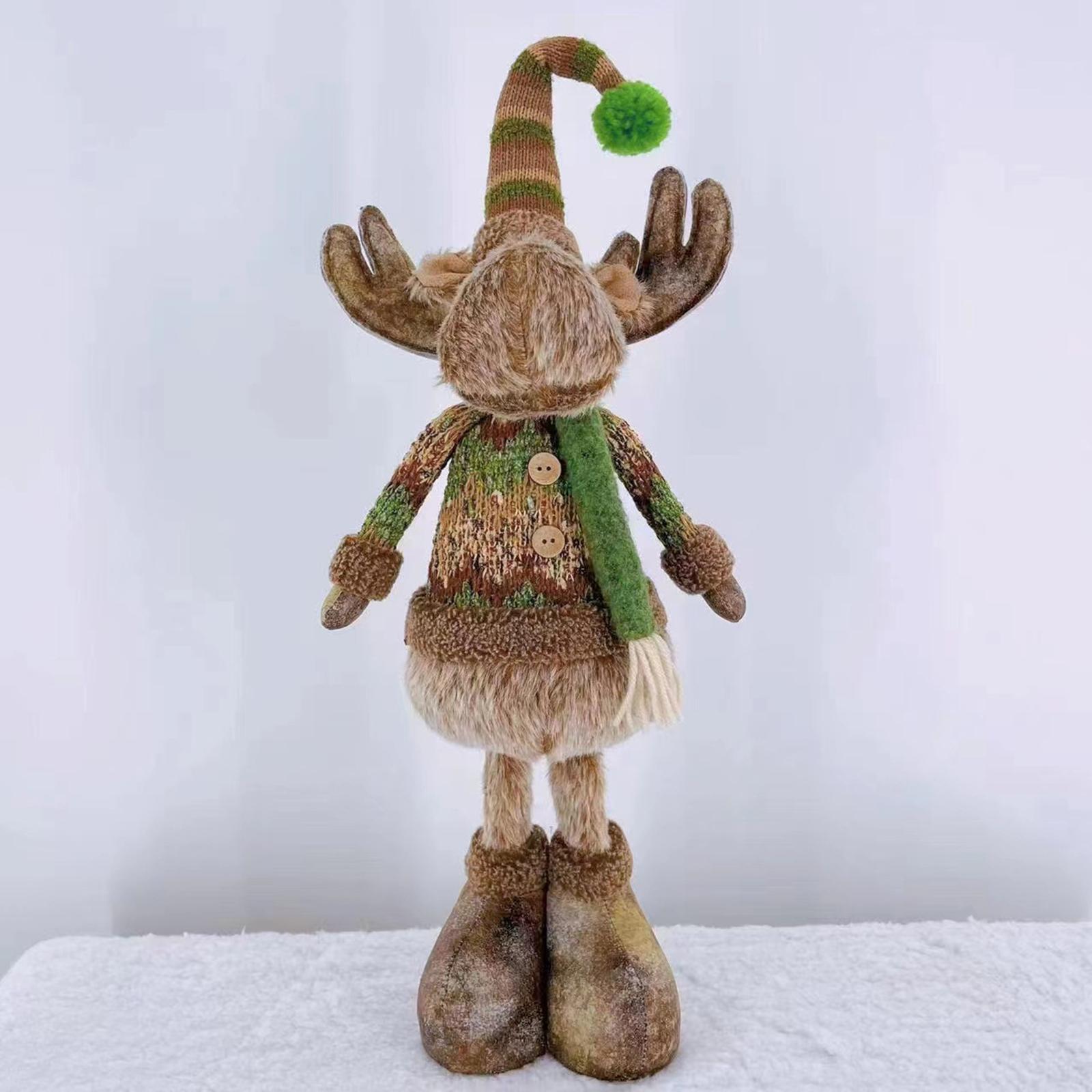 Christmas Reindeer Plush Toy Sculpture Hanging for Table Bedroom Decor