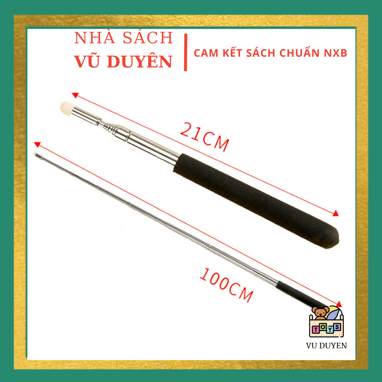 Que chỉ bảng inox đầu bọc nỉ có thể thu gọn dài 1m cao cấp, dụng cụ dạy học dành cho giáo viên không làm xước bảng