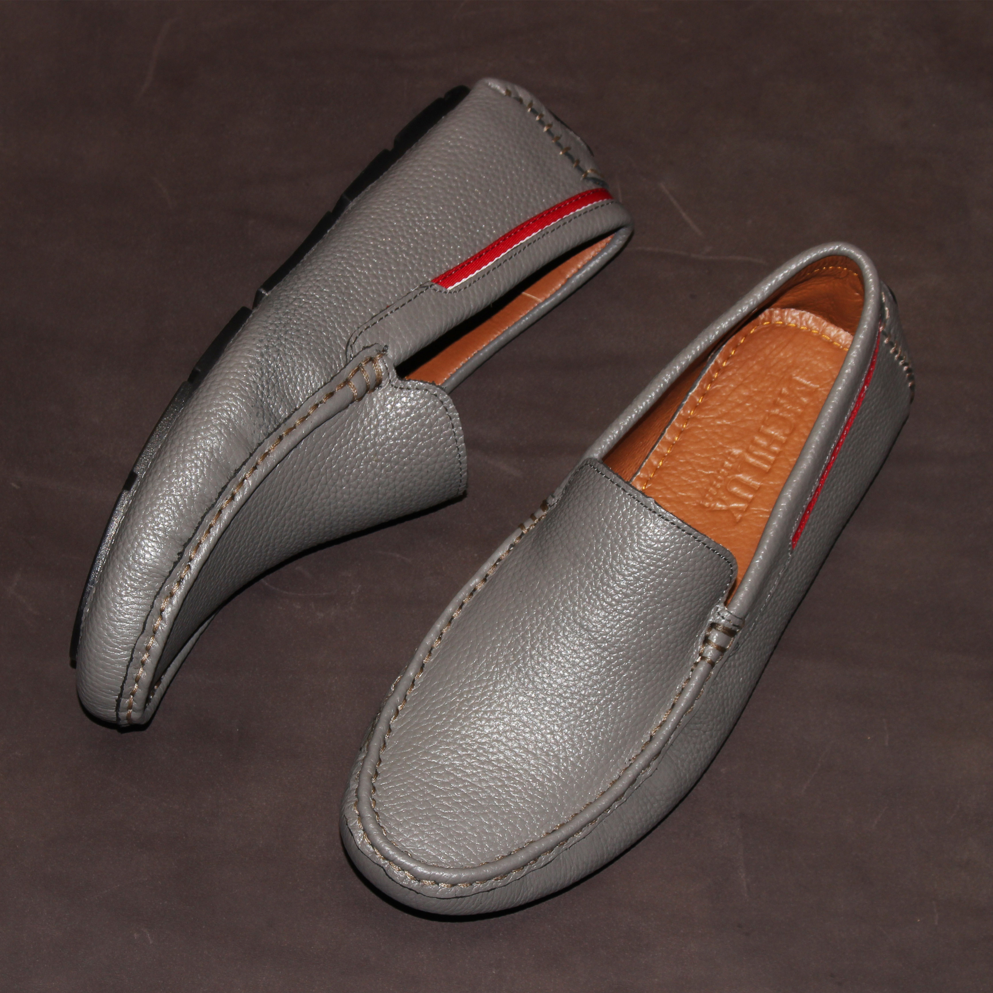 Giày MICHILUX Da Bò Thật Chính Hãng Classic Moccasin CSMS0 Màu Xám