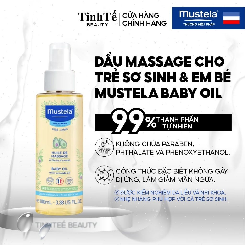 Dầu Massage Cho Trẻ Sơ Sinh &amp; Em Bé Mustela baby oil