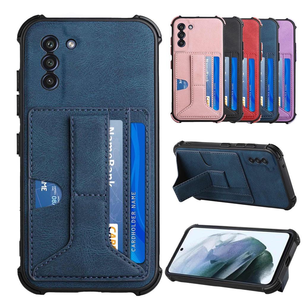 Ốp điện thoại TPU mềm giá đỡ gắn thẻ cho Samsung Galaxy A11 M11 A21S A52 A72 S21 + S21 Plus S21 Ultra S21 FE 5G