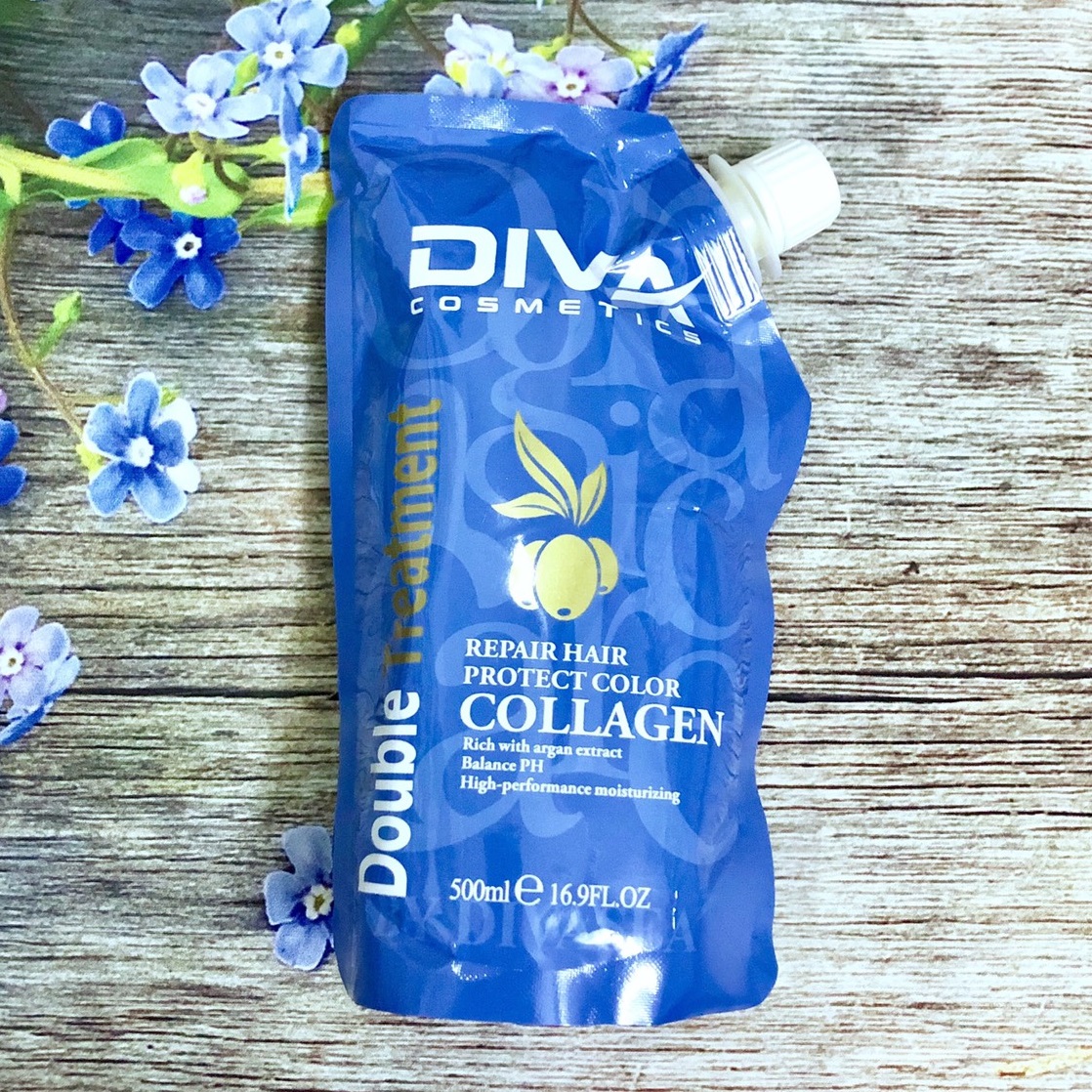 Hấp ủ tóc siêu mượt Collagen DIVA Cosmetics Double Treatment 500ml