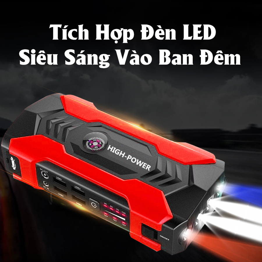 Bộ Kích Sạc Ắc Quy, Ắc Quy Ô Tô, Cứu Hộ Ô Tô STEEL MATE, Bộ Sạc Bình Ắc Quy 20.000mAh tích hợp sạc dự phòng, đèn LED cảnh báo, Búa Thoát Hiểm Ô tô, Tích Hợp La Bàn, Nhỏ Gọn, Tiện Lợi - Car50