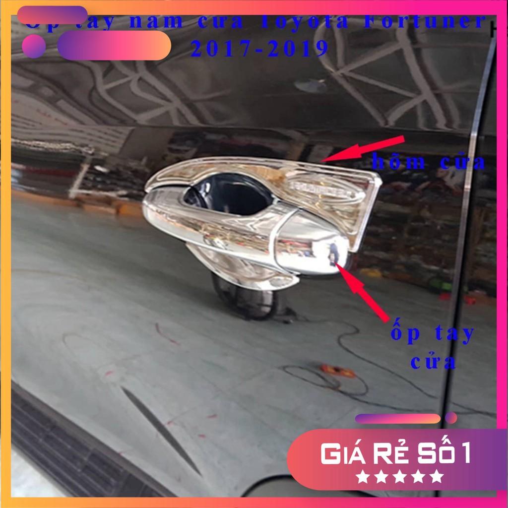 Ốp tay hõm cửa mạ crom loại dày-ốp trang trí tay nắm. hõm cửa xe ô tô dành cho TOYOTA FORTUNER 2017-2021