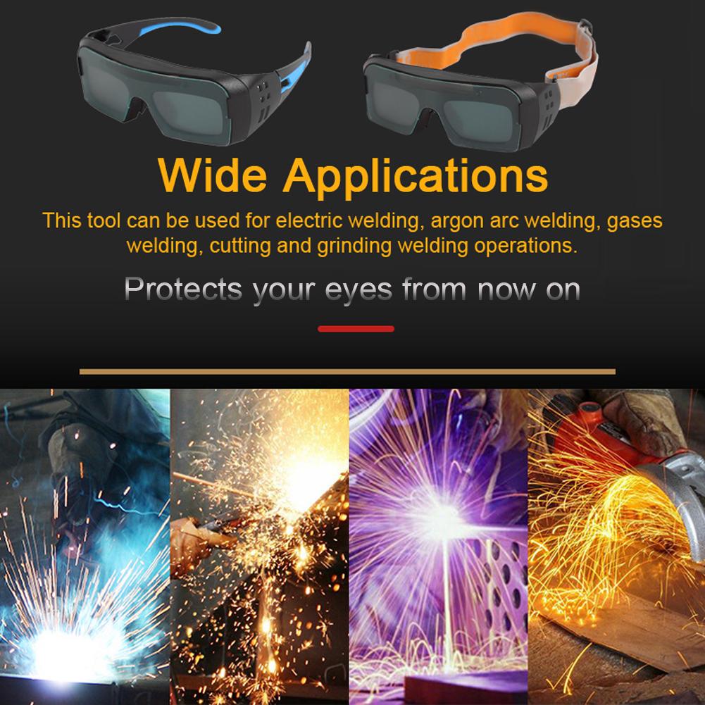 Solar Power Auto Darkening Welding Glasses Safety Protective Welders Glasses Argon Arc Welding Electric Welding Glasses Practical Welding Glasses Utility Welding Tools