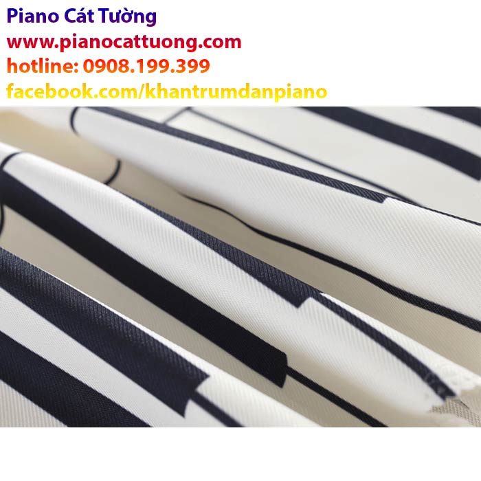 Khăn phủ đàn PIANO CÁT TƯỜNG, CTF17,khăn giúp trang trí và bảo vệ đàn tối đa, thiết kế NỐT NHẠC sinh động đáng yêu x 1 bộ