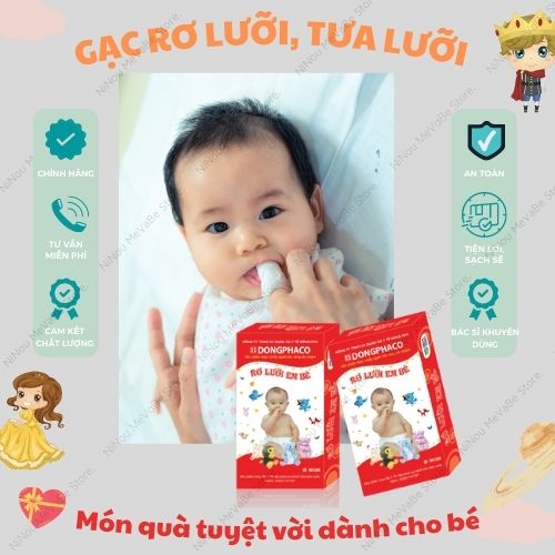 Gạc Rơ Lưỡi Cao Cấp Vệ Sinh Răng Miệng Cho Bé Sơ Sinh - Trẻ Nhỏ (Hộp 5 Chiếc Tiệt Trùng)