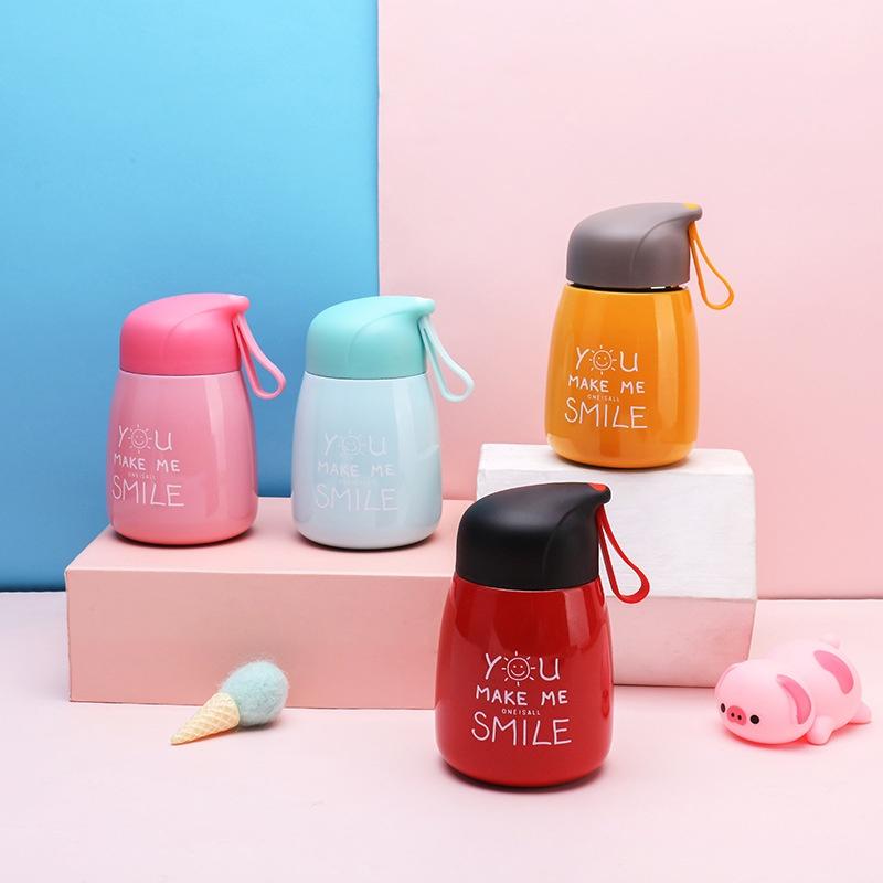 Bình giữ nhiệt mini hình giọt nước cao cấp in chữ You make Me smile 250ml