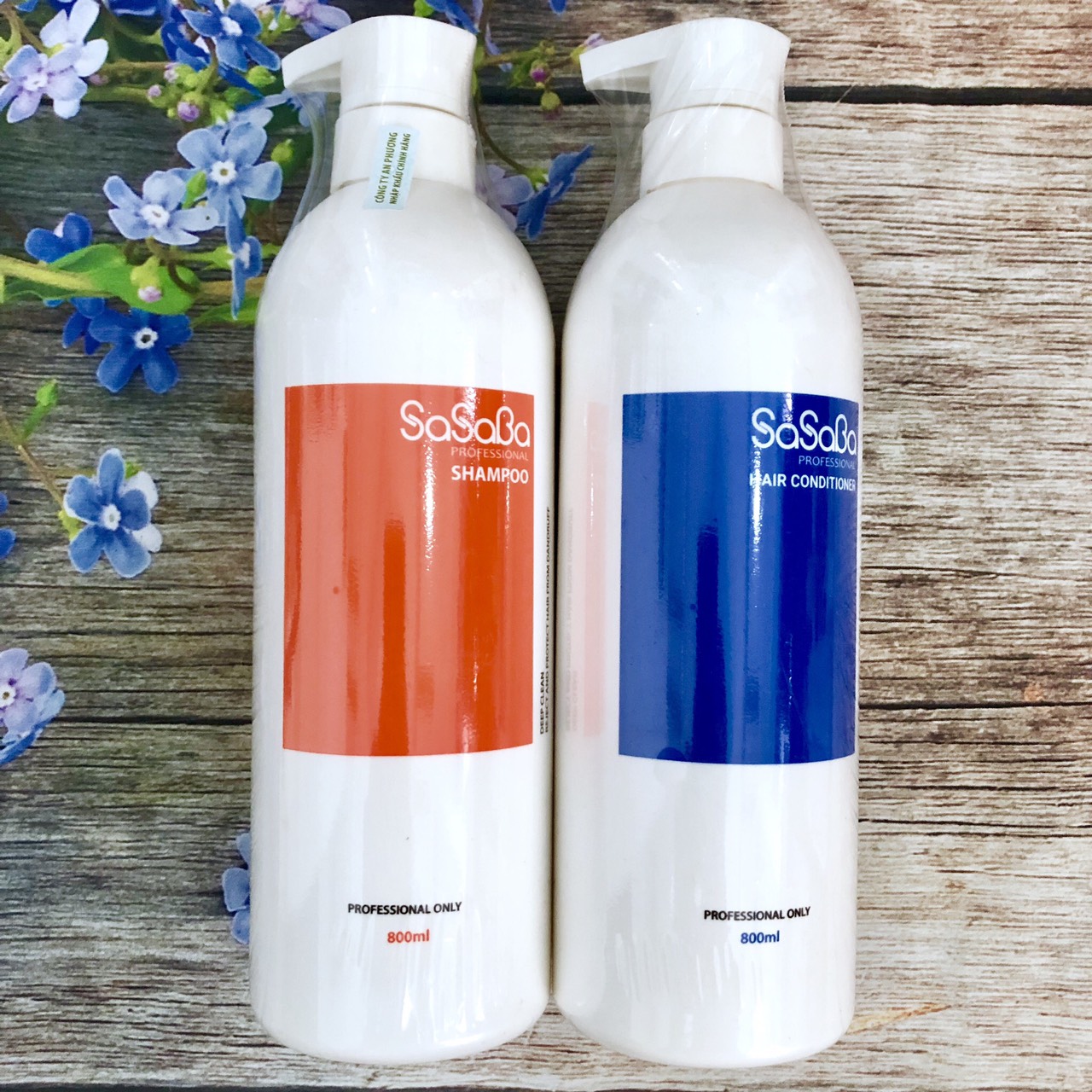 Bộ dầu gội xả hoàn hình SASABA Sasa Barbara Slippery phục hồi siêu mượt tóc 800ml