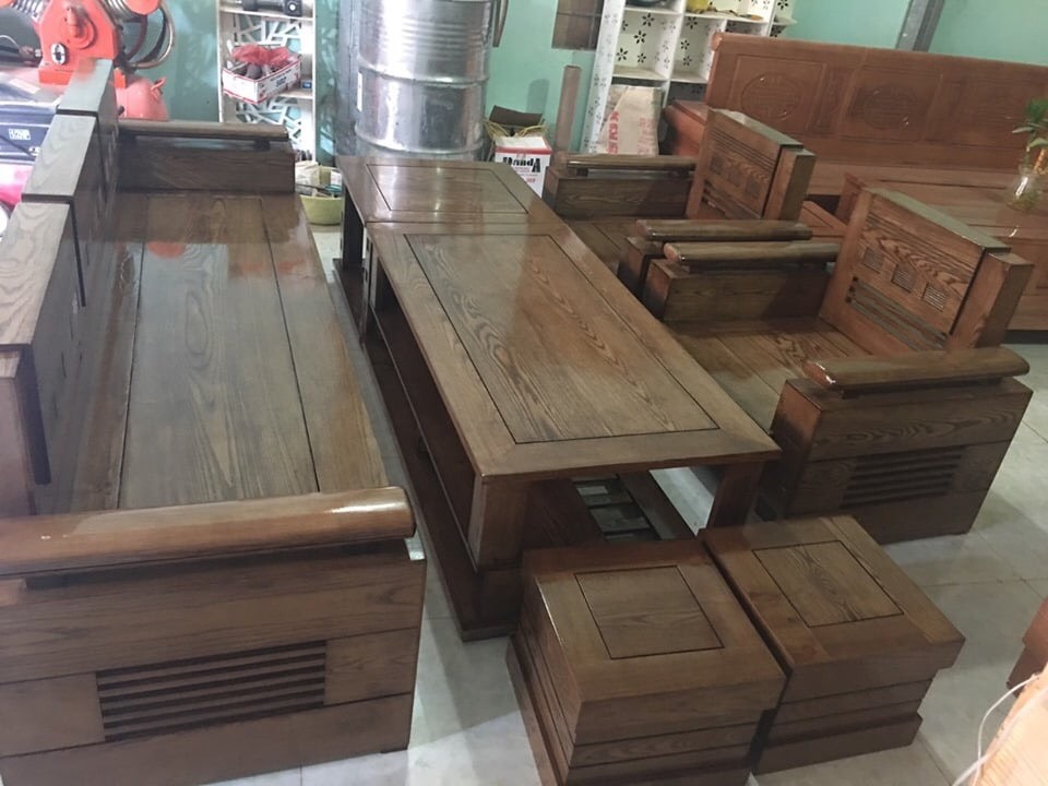Bộ bàn ghế Sofa trứng đối gỗ sồi