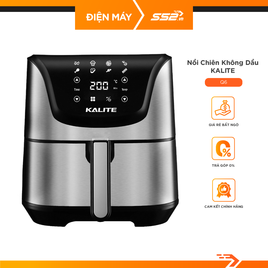 Nồi chiên không dầu Kalite Q6, công suất 1700w dung tích 5.5L - Hàng chính hãng