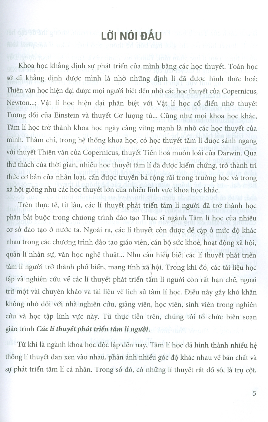 Giáo Trình Các Lí Thuyết Phát Triển Tâm Lí Người (Tái bản)