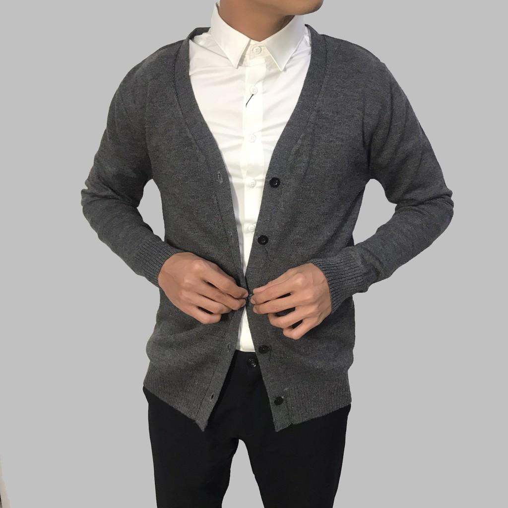 Áo cardigan len nam cổ V cổ vest From rộng dệt kim hàn quốc KINGCHUYENSI Áo khoác cardigan nam big size mỏng cao cấp