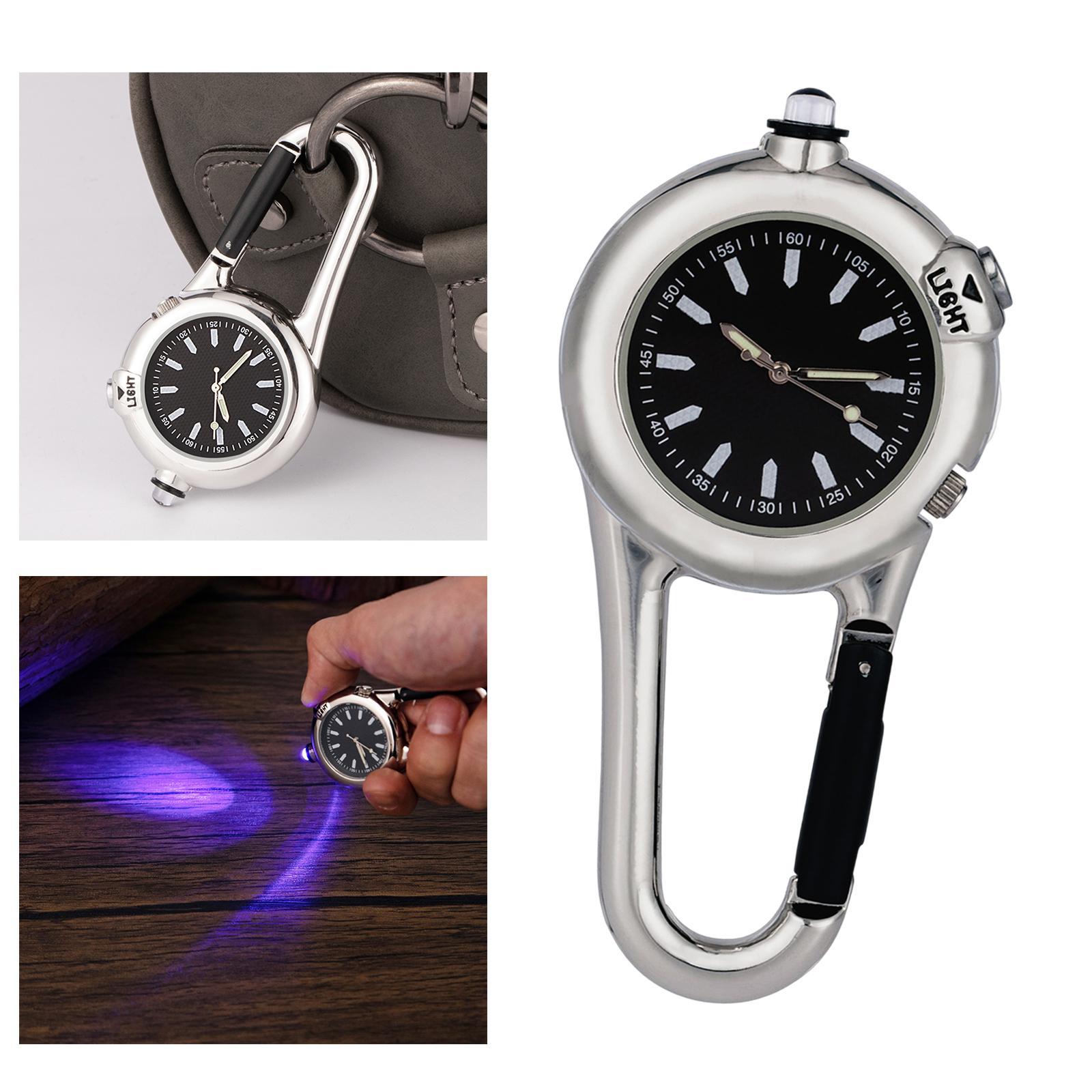 Mini Carabiner Pocket Watch Watch with Light Women for Home Hiking