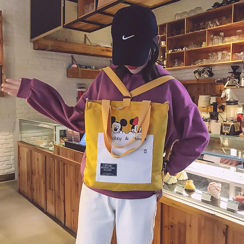 2020NewinsNet Red Canvas Bag Female Student Korean Style Messenger Bag Harajuku Style All-match Large Capacity Handbag