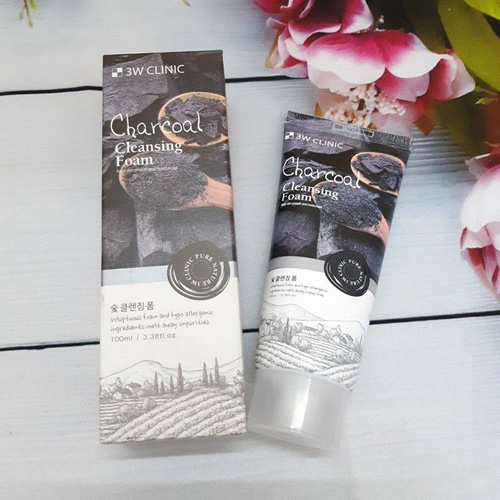 Combo 2 Tuýp sữa rửa mặt trắng da - Sữa rửa mặt trj mụn chiết xuất than hoạt tính 3W Clinic Hàn Quốc