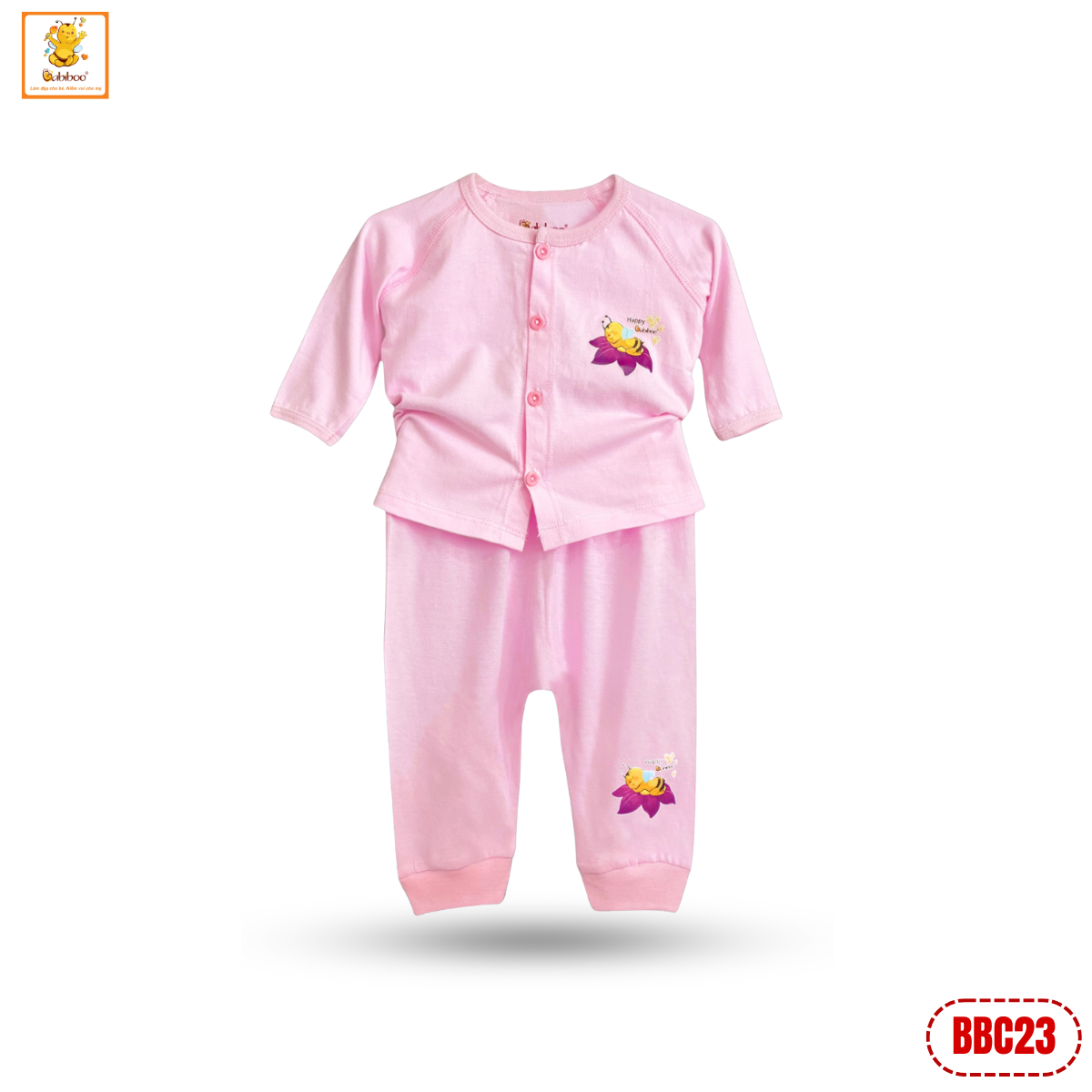 Quần áo sơ sinh bé trai Babiboo bộ dài tay cho bé chất cotton tự nhiên, thấm hút tốt BBC23