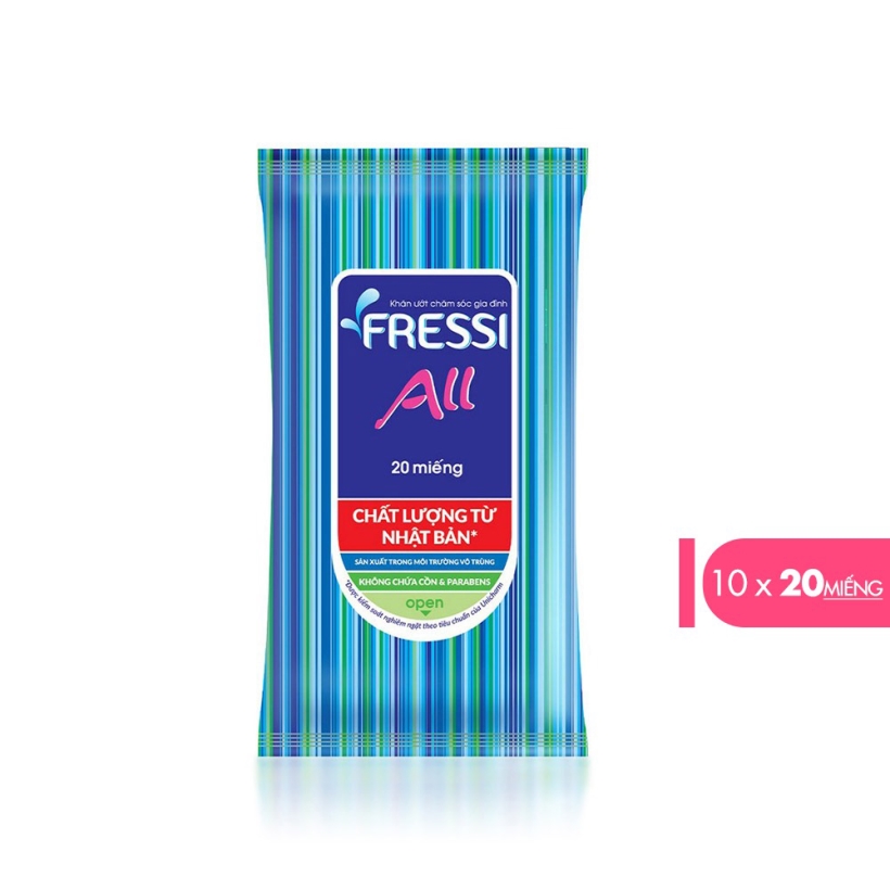 Combo 10 Khăn ướt Fressi care For All 20 miếng