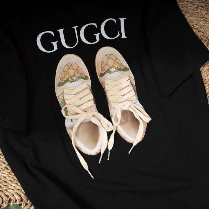 Áo Phông Nữ In Hình Đôi Giầy - Dây Giầy Thật - Phong Cách Mới, Áo Thun Nữ Fom Rộng Cotton Cao Cấp